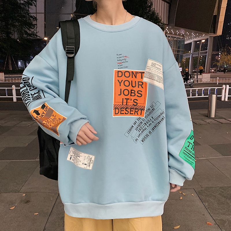 Ifnicefuture Áo hoodie Tay Dài Cổ Tròn In Chữ Thoải Mái Thời Trang Mới Nhất Cho Nam