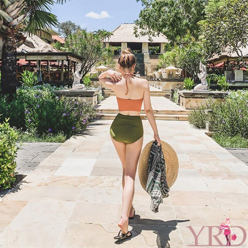 Bộ bikini lưng cao màu trơn gợi cảm dành cho nữ | BigBuy360 - bigbuy360.vn