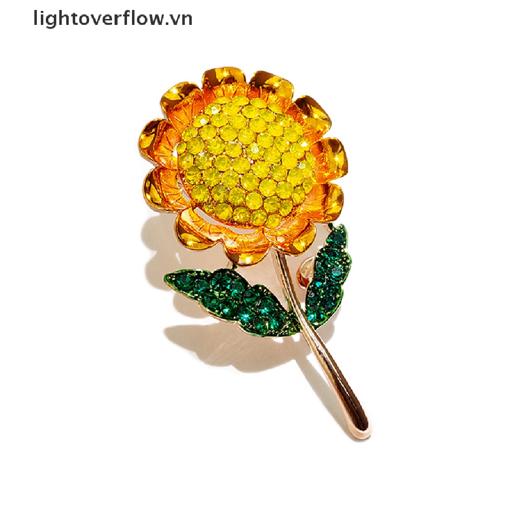 Ghim Cài Áo Hình Hoa Hướng Dương Đính Pha Lê Sang Trọng