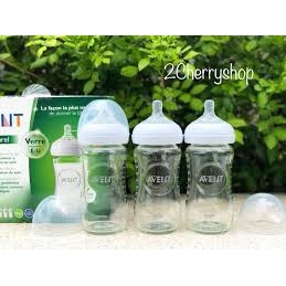 🍀🐾Bình avent natural thủy tinh 120ml và 240ml núm xoắn mềm🍀🐾CHÍNH HÃNG🍀🐾TÁCH SÉT KHÔNG HỘP