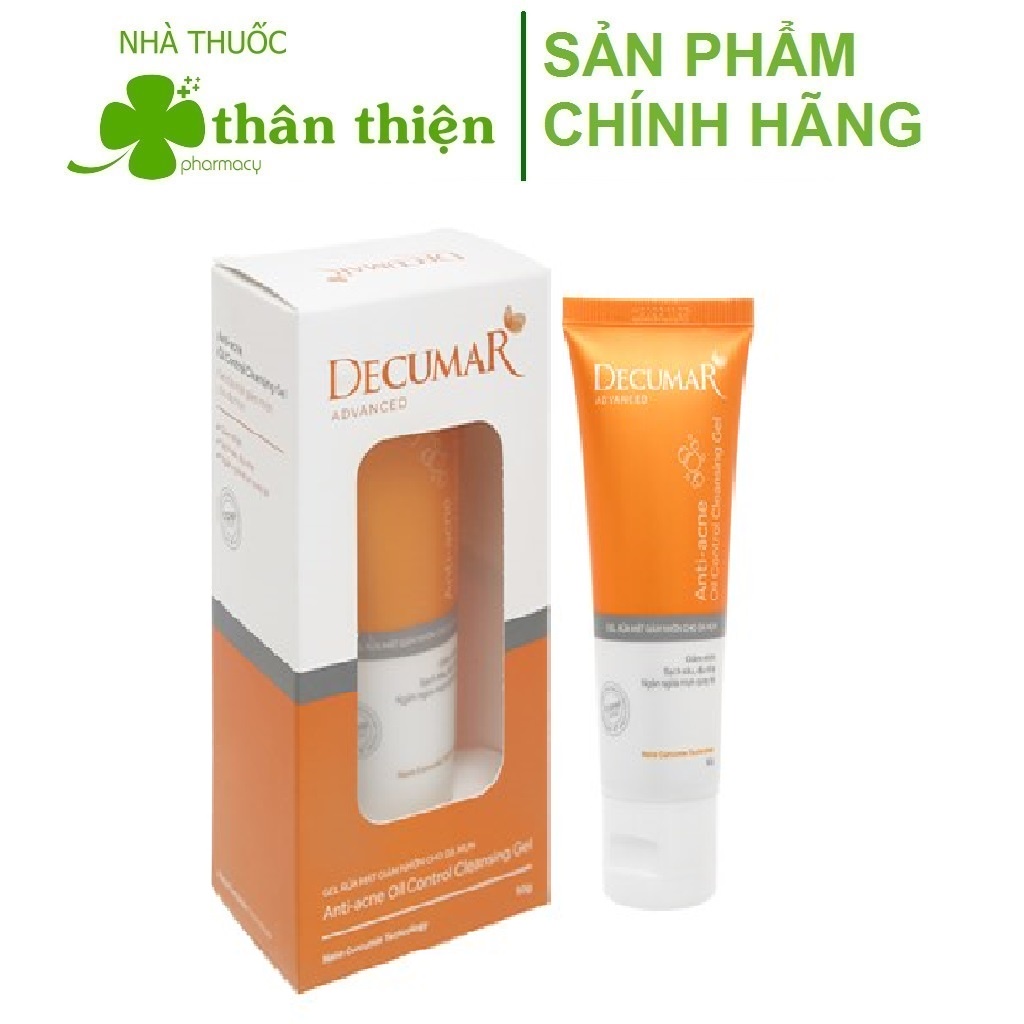 Gel rửa mặt giảm nhờn cho da mụn Decumar 100g – Giúp làm sạch sâu, sáng da, giữ ẩm cho da