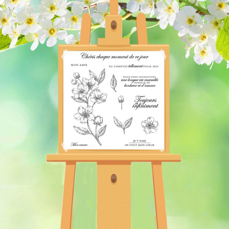 Tem Đóng Dấu Bằng Silicon Hình Chữ Cái Blala Pháp Màu Trong Suốt Dùng Làm Nền Trang Trí Sổ Tay DIY