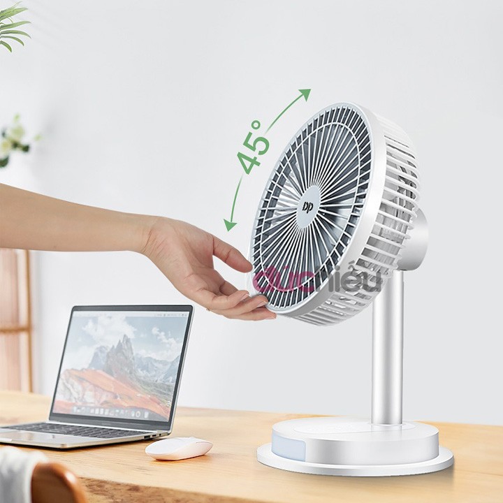 Quạt sạc tích điện loại to 5 chế độ có đèn led DP led
