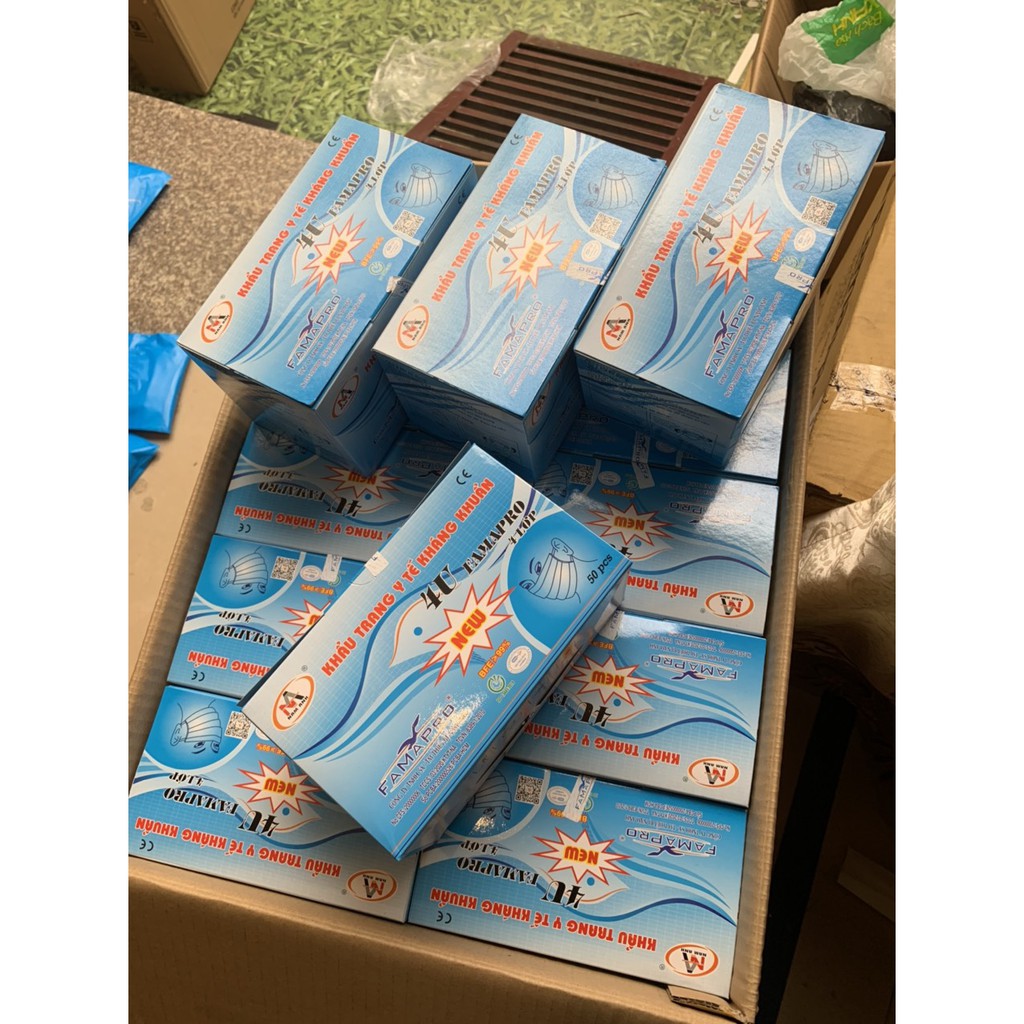 [Hàng cao cấp] Khẩu trang y tế Famapro 4U 4 lớp kháng khuẩn chống bụi 99%-50 cái/ hộp thuộc công ty Nam Anh | BigBuy360 - bigbuy360.vn