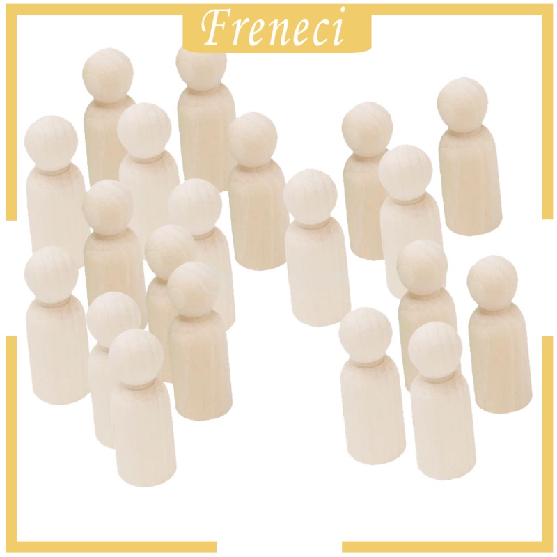 Bộ 20 Búp Bê Gỗ Mini Tự Vẽ Dành Cho Trẻ Em
