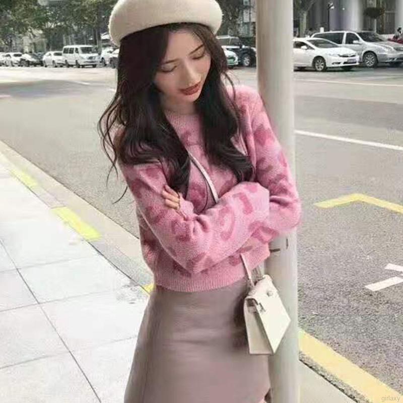 Áo Sweater Tay Dài Cổ Tròn Hoạ Tiết Da Báo Phong Cách Hàn Quốc Cho Nữ | BigBuy360 - bigbuy360.vn