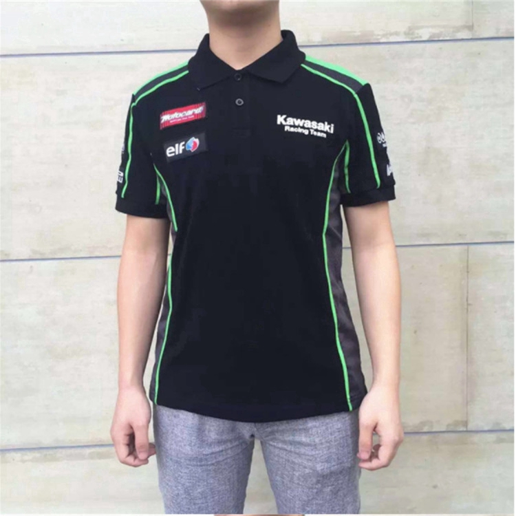 Áo thun polo tay ngắn cho người đi xe Kawasaki