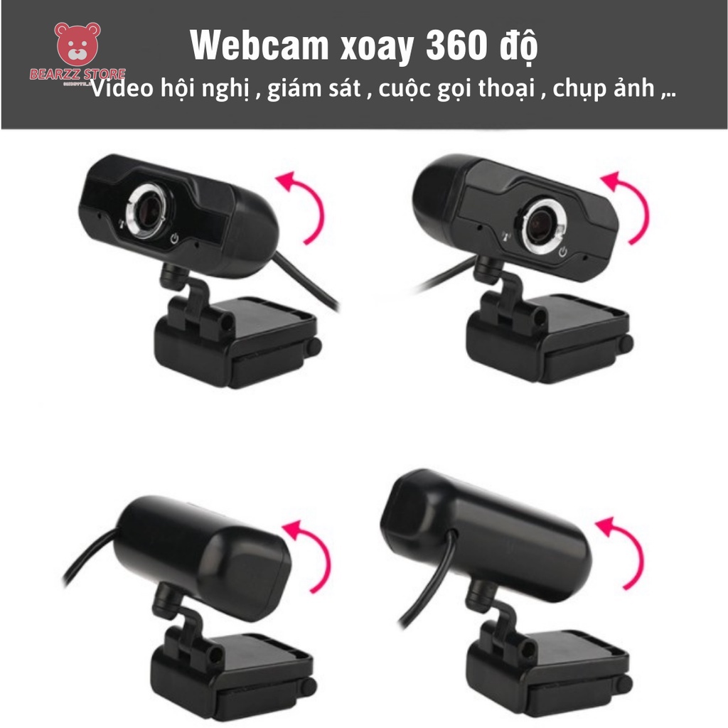 Webcam Máy Tính Thu Hình Full HD / 2K / 4K - Tích Hợp Mic và LED Vòng Cho Laptop, PC, TV...
