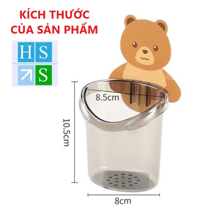 CỐC GẤU dán tường đựng bàn chải kem đánh răng không phải khoan đục tường trang trí phòng tắm đẹp mắt - HS Shop Đà Nẵng