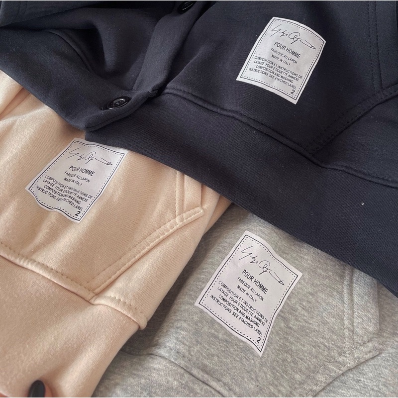 (sẵn) Áo Khoác nút nỉ lót bông tag Pour unisex (nam nữ mặc được)