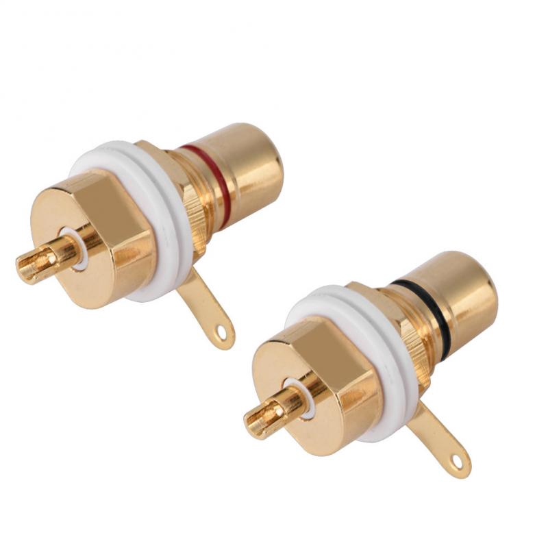 Set 2 giắc cắm RCA mạ vàng kết nối đầu âm thanh tiện dụng chất lượng cao