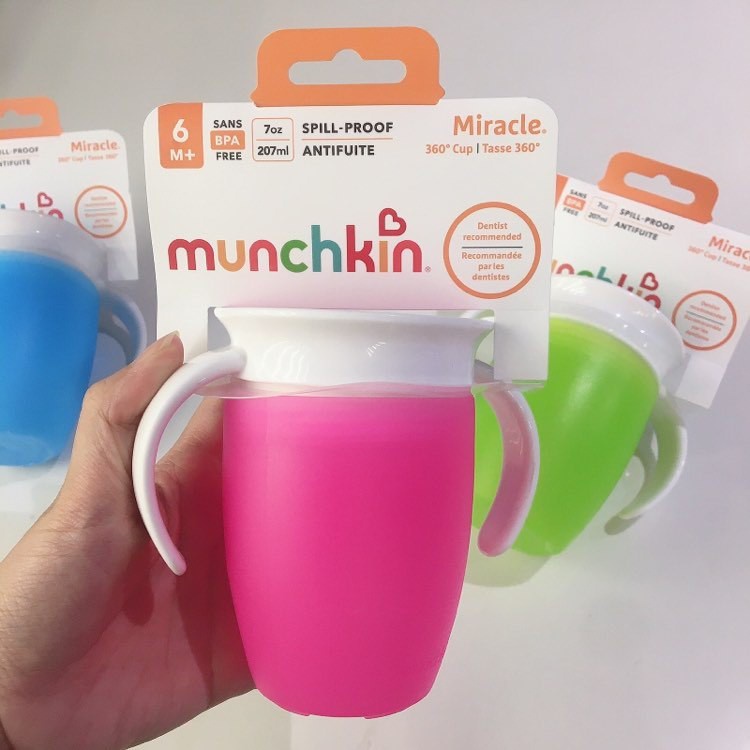 Cốc tập uống 360° chống đổ Munchkin có nắp và tay cầm 207ml