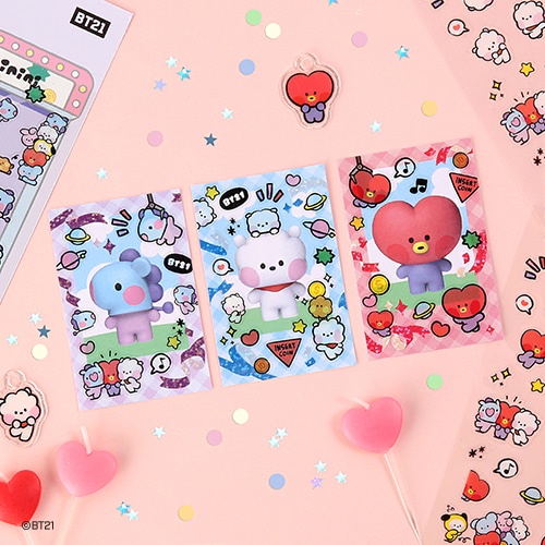 MONOPOLY LINE FRIENDS BT21 MININI CLEAR STICKER HÌNH DÁN BT21 MININI