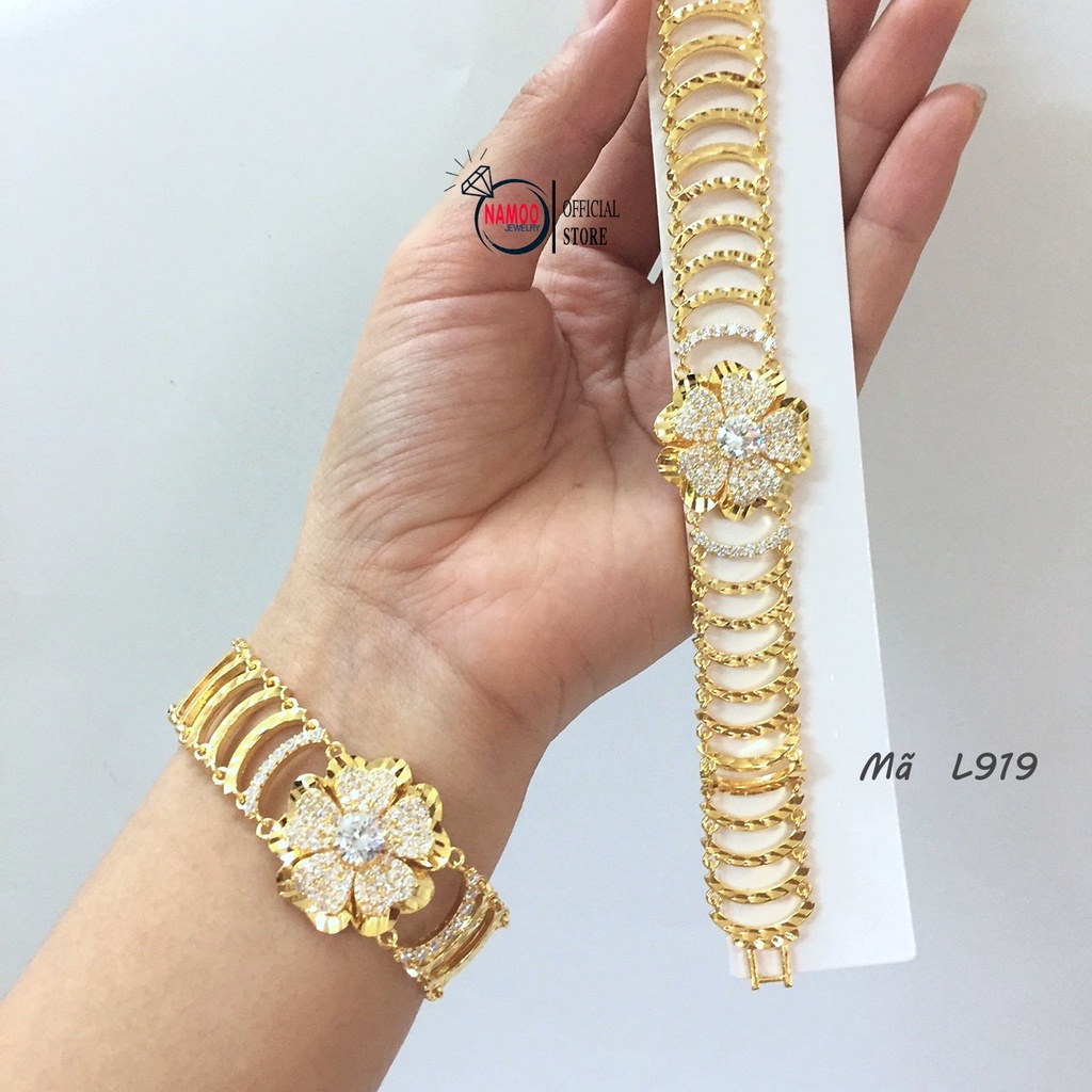 Lắc Tay Đính Đá Nữ L919 Xi Vàng