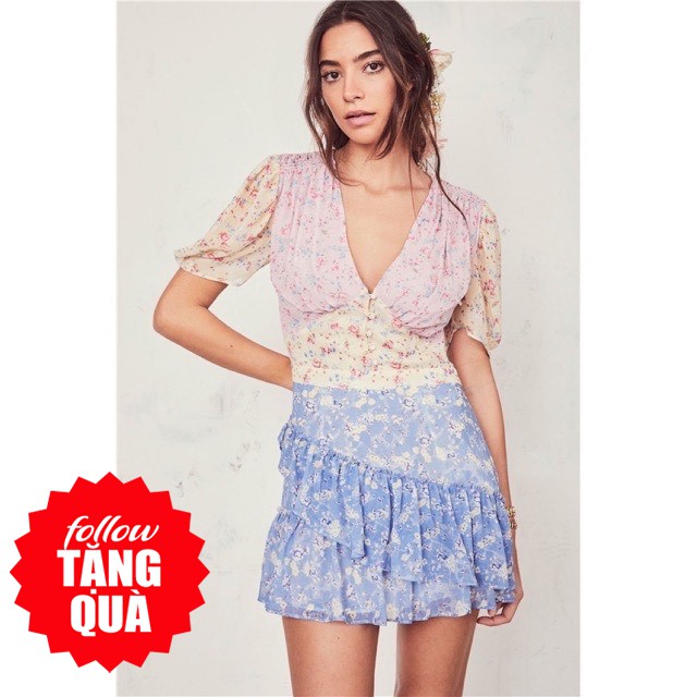 Đầm Topshop phối màu cực yêu, chất voan 2 lớp xinh đẹp