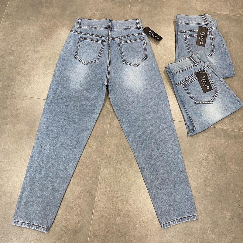 Quần Jeans BOW BAGGY chất jeans dày dặn đứng form eo siêu cao form baggy điểm nhất gài 2 nút dễ phối đồ và mix