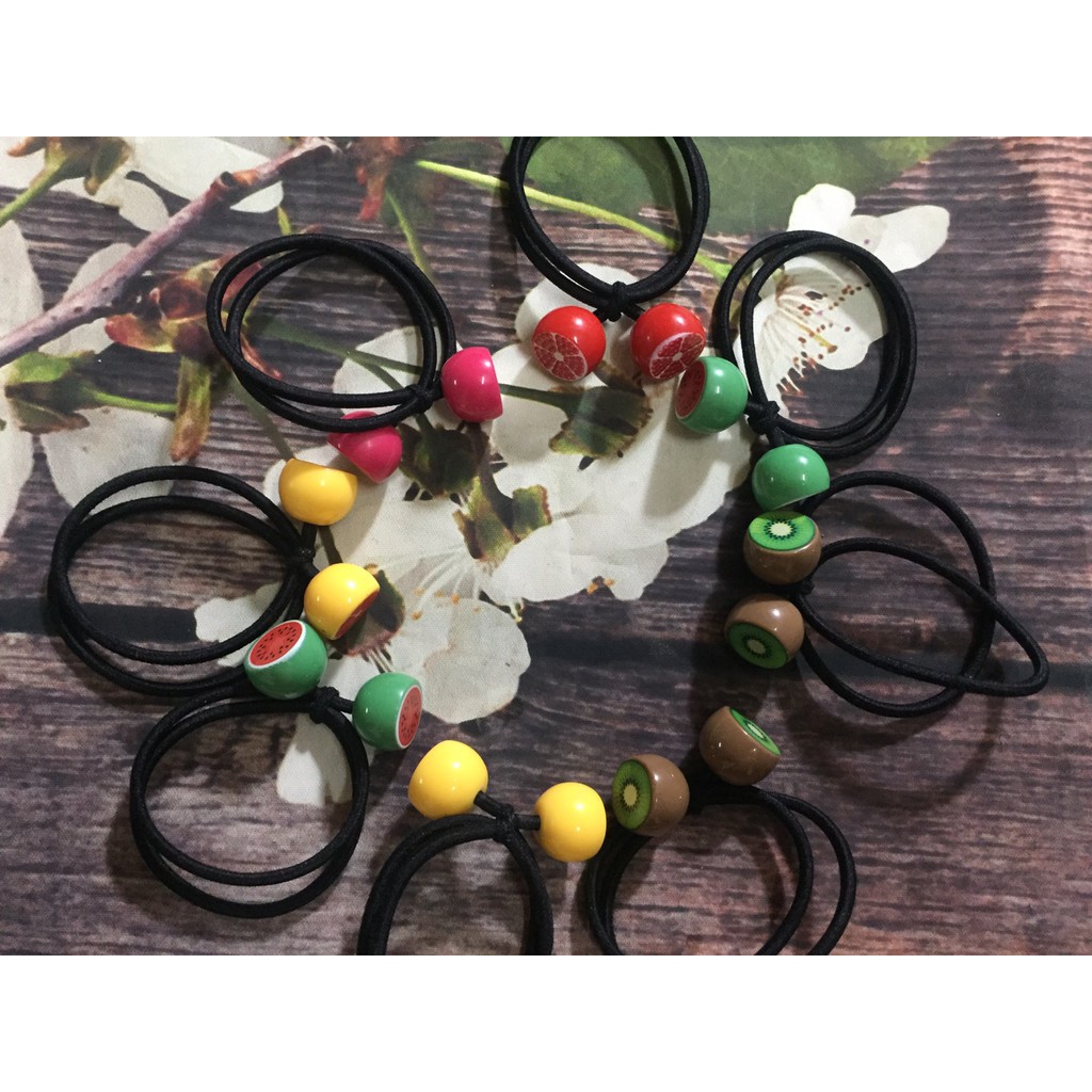 Hộp dây chun cột tóc hình Hoa - Qủa