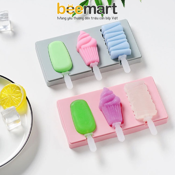 Khuôn kem silicone 3 chiếc hình động vật - Khuôn kem Hot Hit cực cute nhà Beemart