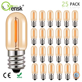 Set 25 bóng đèn dây tóc 0.6w t16g e12 e14 220v ánh sáng trắng ấm 2200k trang trí sân vườn