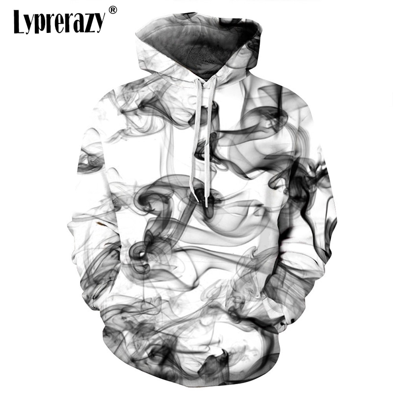 Áo hoodie cổ tròn ngắn tay họa tiết mực 3D độc đáo