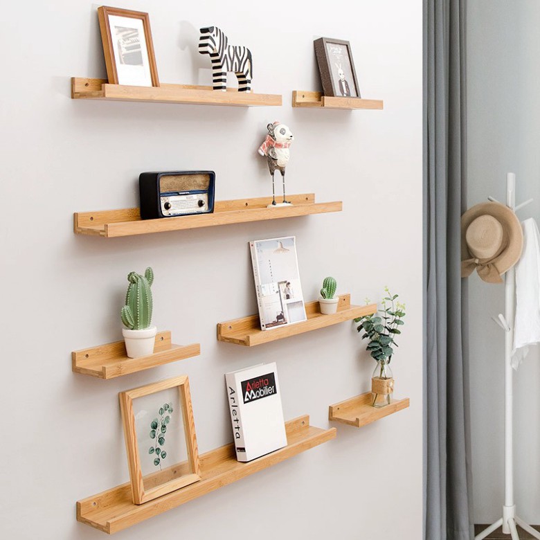 Kệ gỗ treo tường trang trí Kệ mỹ phẩm Kệ sách kệ gỗ trang trí phòng ngủ