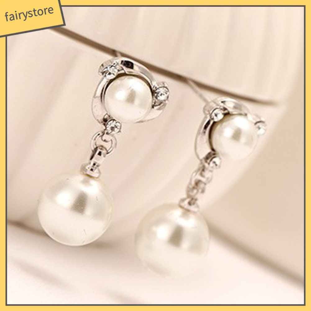 Cặp khuyên tai đính ngọc trai phong cách sang trọng cho nữ