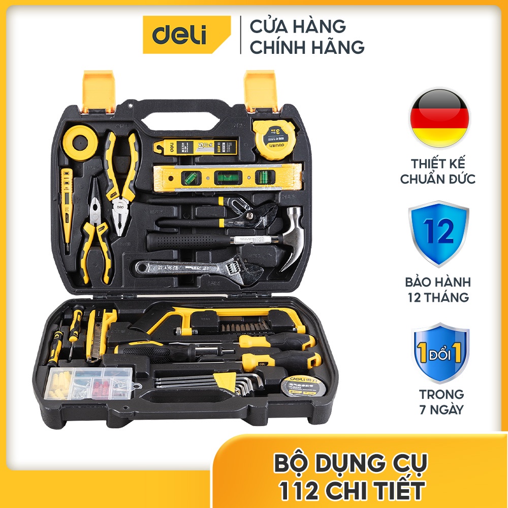 Bộ dụng cụ sửa chữa đa năng 112 chi tiết Deli DL5965 - Cam kết chính hãng - Bảo hành 12 tháng 1 đổi 1