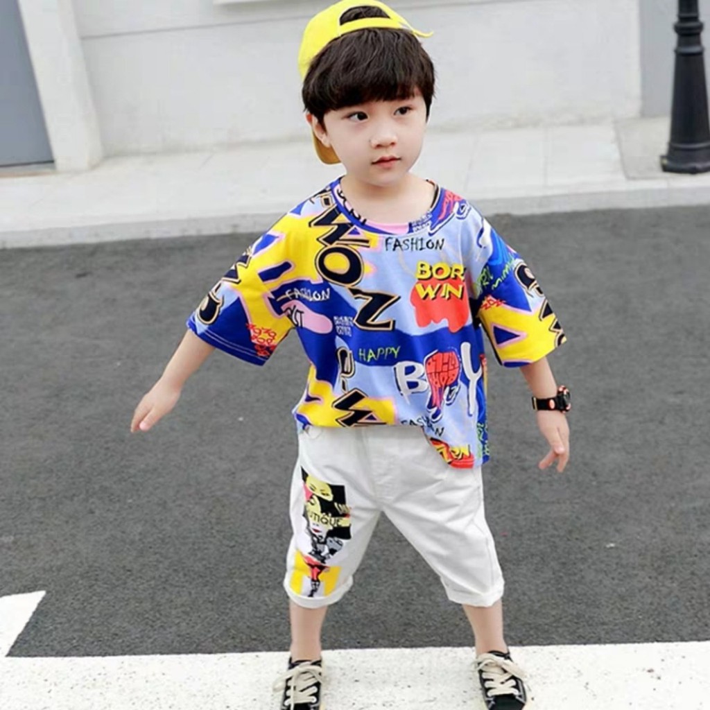 bộ áo xanh chữ quần trắng