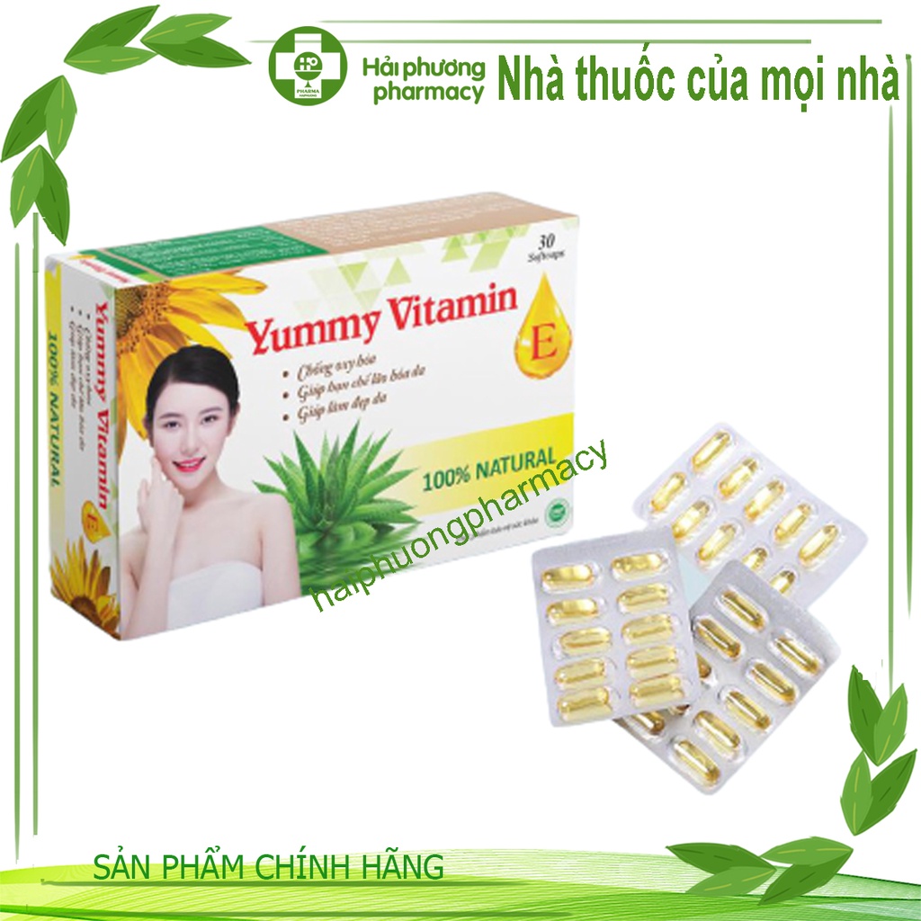 YUMMY VITAMIN E Bổ sung vitamin E, giúp chống oxy hóa, hỗ trợ hạn chế lão hóa da, giúp đẹp da
