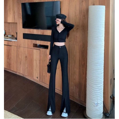 Quần Ống Loe Xẻ Dáng Siêu Đẹp Cho Chị Em mã 8005