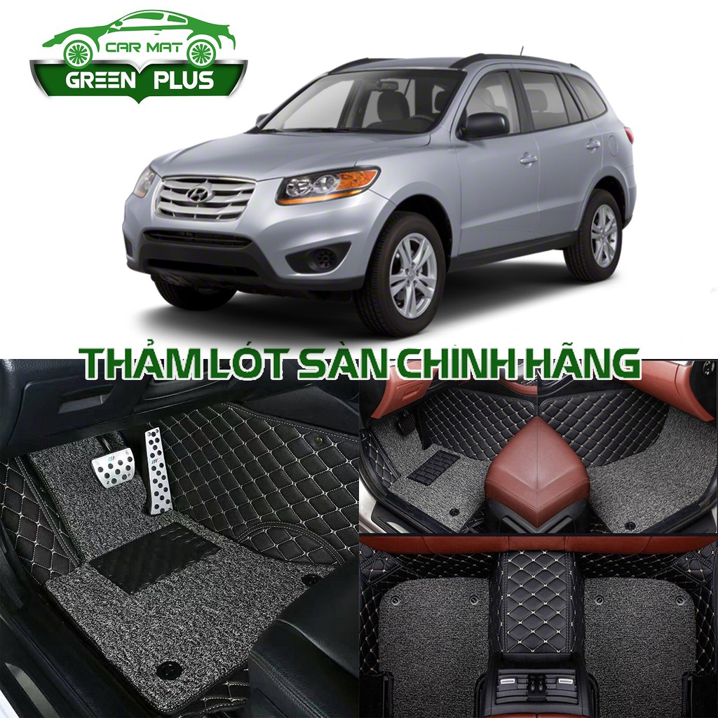 Thảm lót sàn ô tô 6D Hyundai Santafe 2006-2014 chống nước, không mùi, phủ kín 90% sàn xe