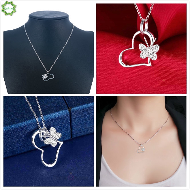 Dây chuyền nữ trang mặt trái tim đính đá pha lê xinh xắn