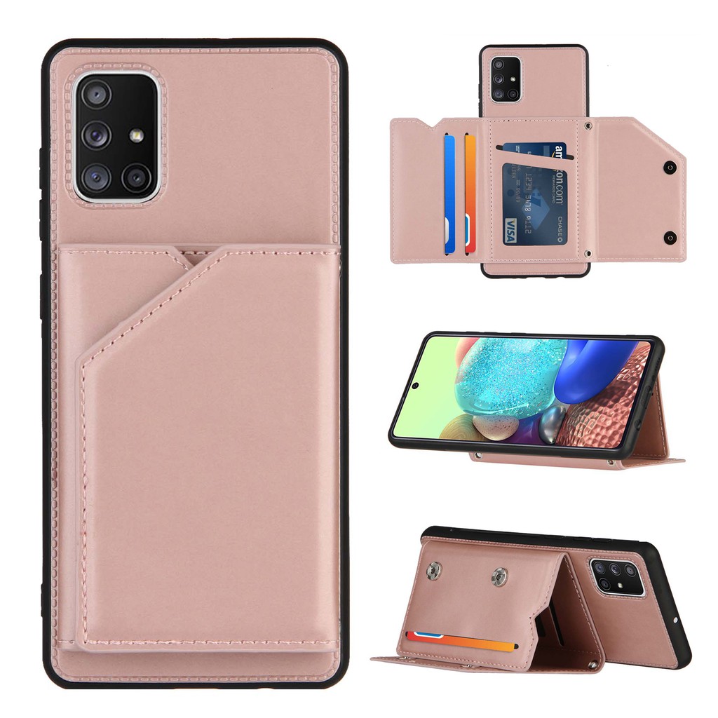 Ốp điện thoại dạng ví da có ngăn đựng thẻ cho Samsung Galaxy A71 A51 A31 A21S A70 A70S A50 A50S A30S A20 A30
