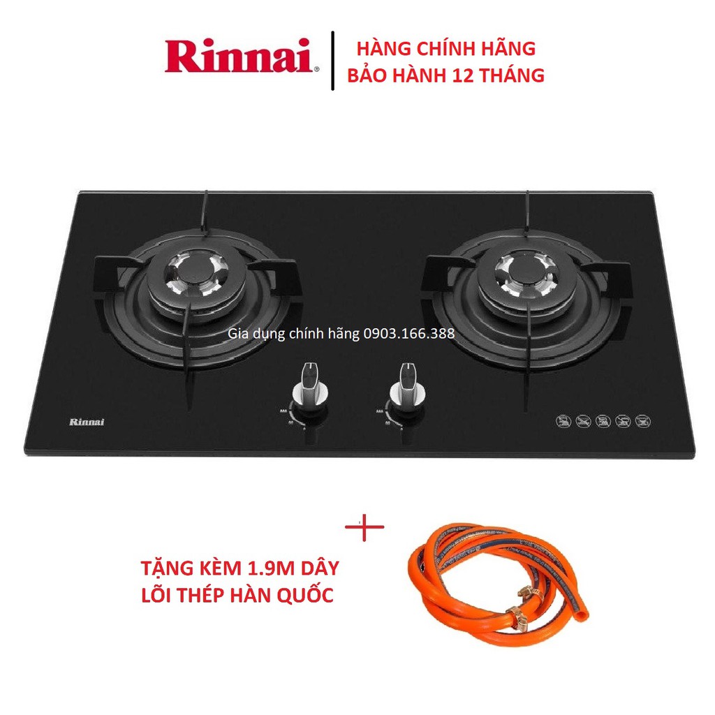 Bếp Ga Âm Rinnai RVB-2HG(B) Bếp Đôi 2 Bên To Nhỏ Bảo Hành Chính Hãng 2 Năm