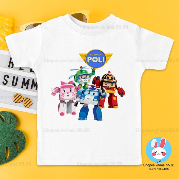 Áo thun Robocar POLI và những người bạn - Hình in Cute
