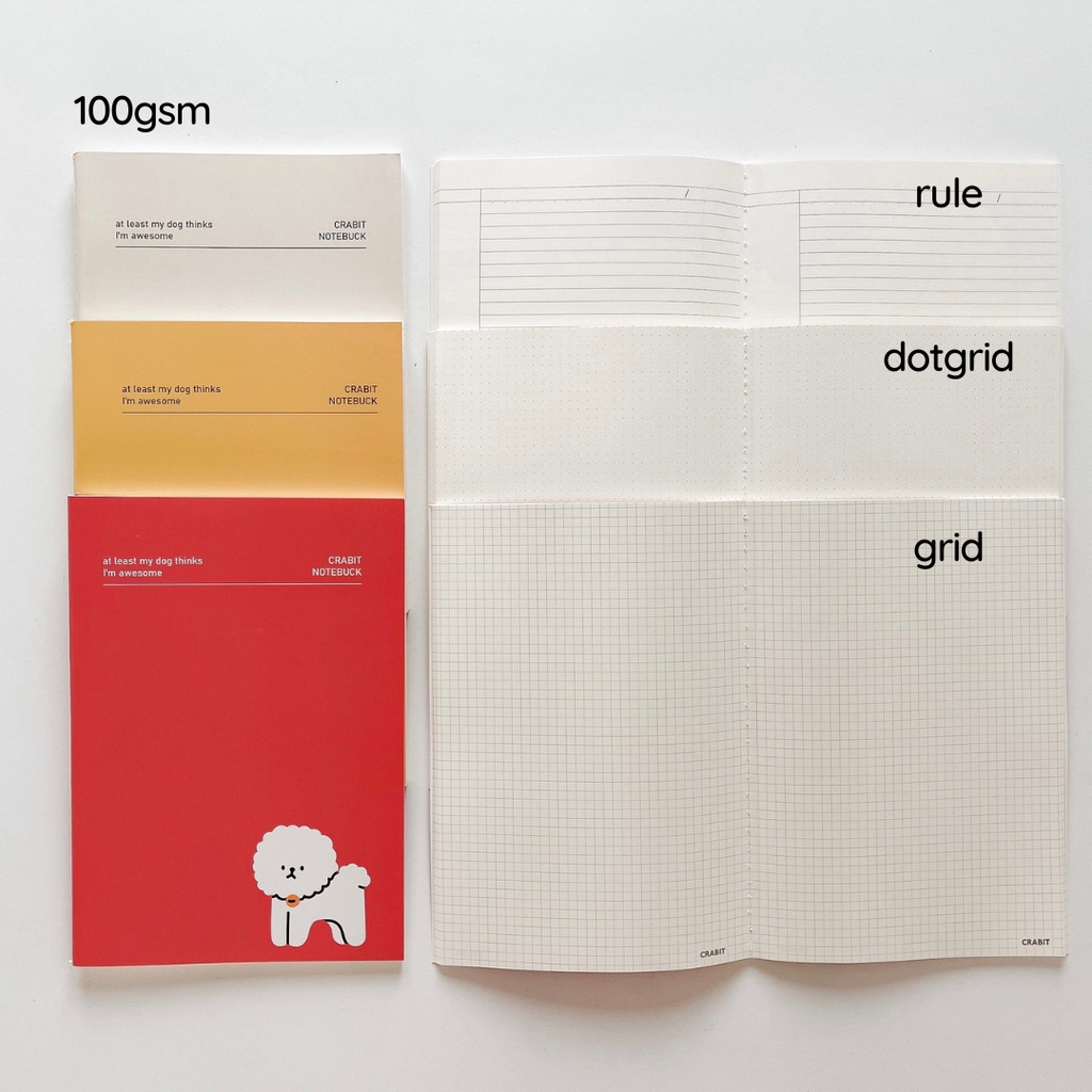 Vở may gáy Crabit kẻ ngang dot grid 80 trang 100gsm - Buddy Collecion