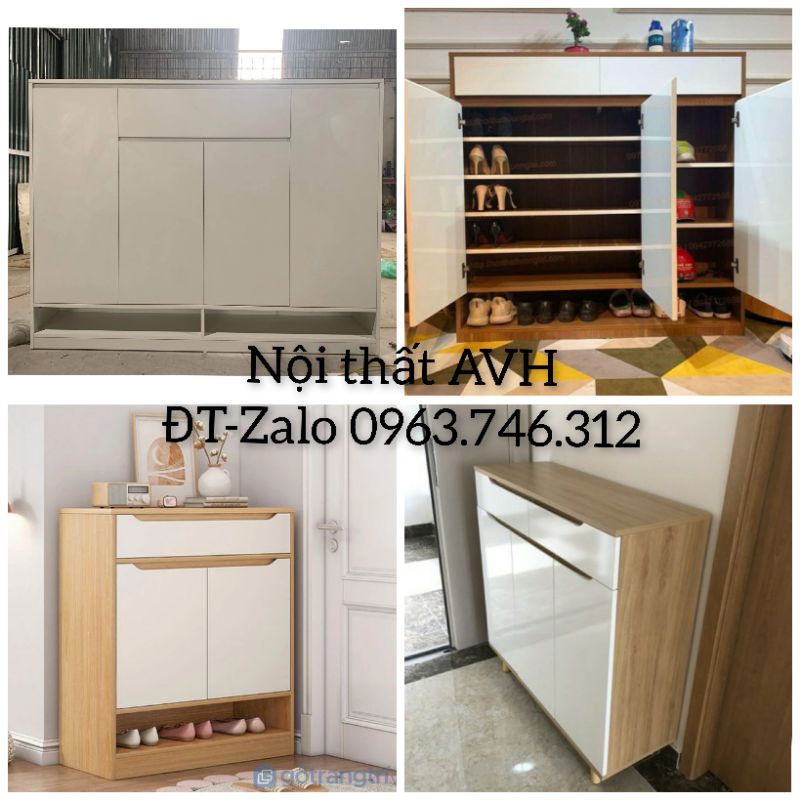 Tủ giày gỗ MDF siêu đẹp, bền cao 1m
