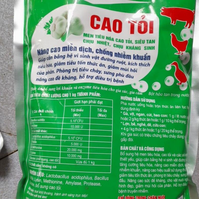 Men tiêu hóa cao tỏi cho chó mèo lợn heo gà đá chim dê thỏ vịt ngan, cừu ngỗng, siêu tan trâu bò