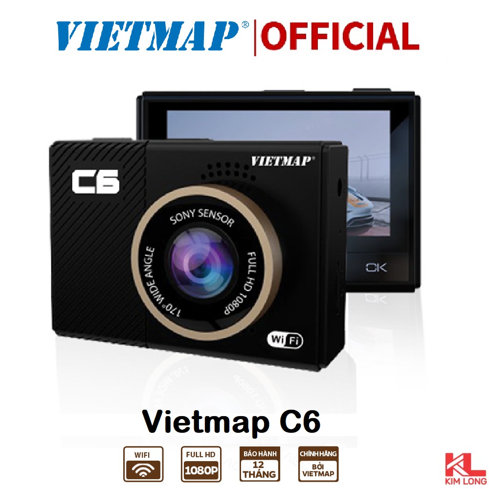 Camera hành trình Vietmap C6 Kết nối Wifi cảm biến Sony - Bảo hành 12 tháng chính hãng