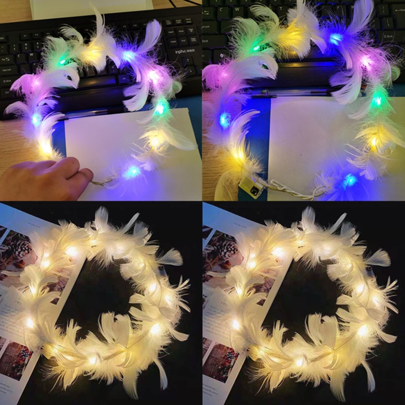 Băng Đô Cài Tóc Hình Vương Miện Có Đèn LED Cho Bé Gái