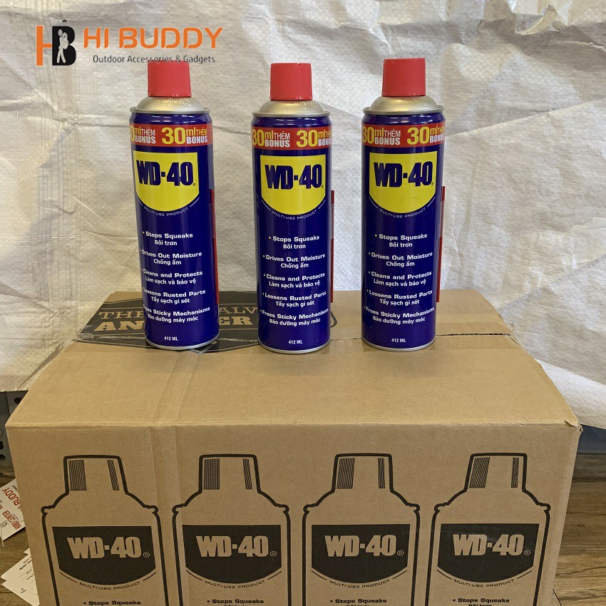 Dung dịch chống rỉ sét, bôi trơn WD-40  - làm sạch rỉ sét, dầu mỡ, chống gỉ, chống ẩm kim loại