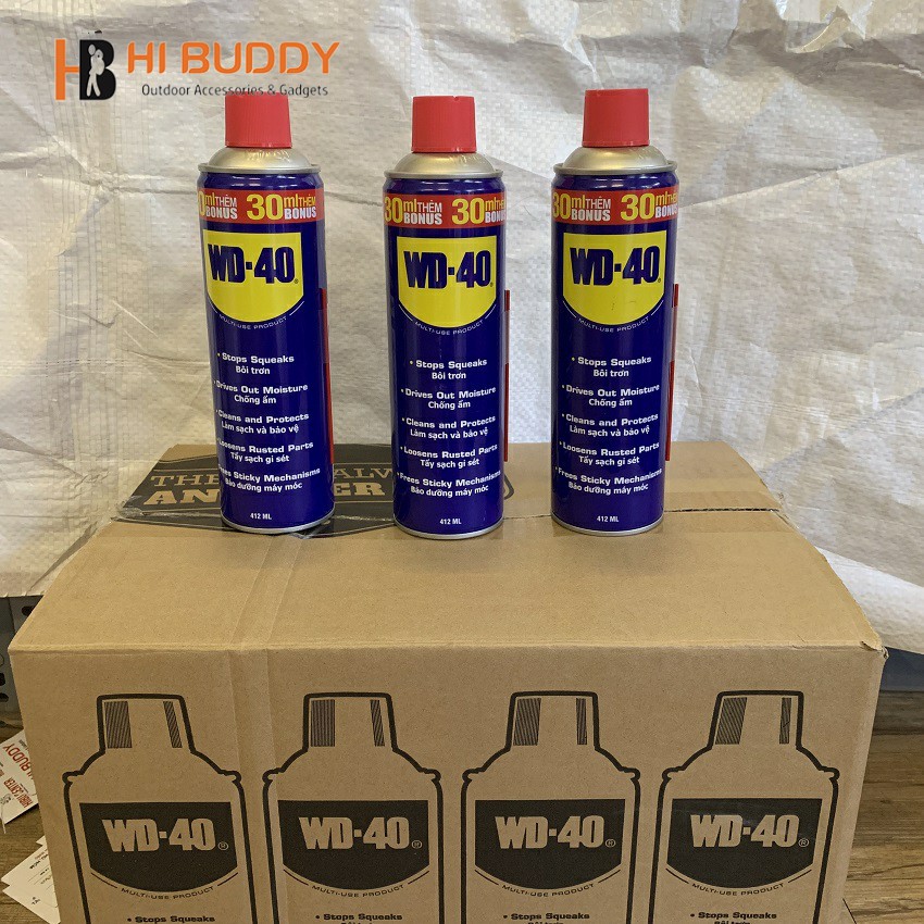 Dung dịch chống rỉ sét, bôi trơn WD-40 ( 191ml - 300ml - 412ml ) - làm sạch rỉ sét, dầu mỡ, chống gỉ, chống ẩm kim loại