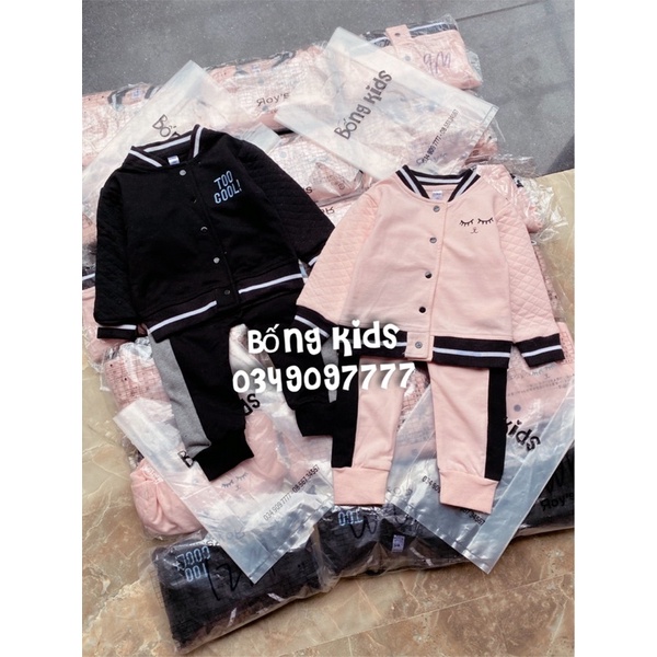 Bộ Nỉ Bomber Kéo Khoá Sơ Sinh Trám Tay PLoBaby