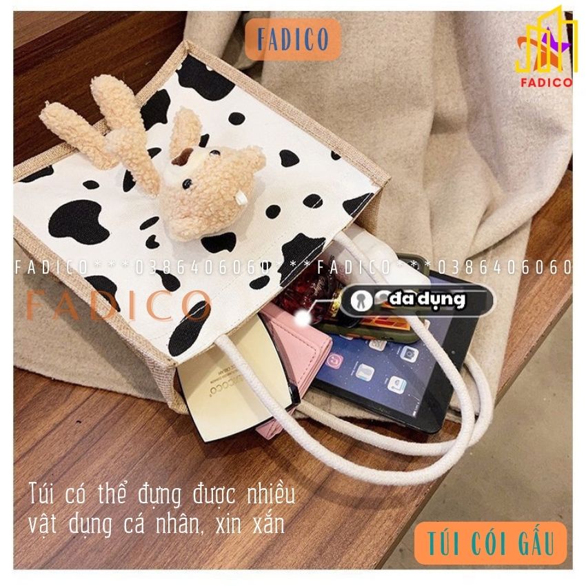 [HCM]Túi Cói Hình Gấu Bông Dễ Thương-Túi cói đi biển đi chơi phù hợp nhiều hoàn cảnh-Túi Vintage-FADICO