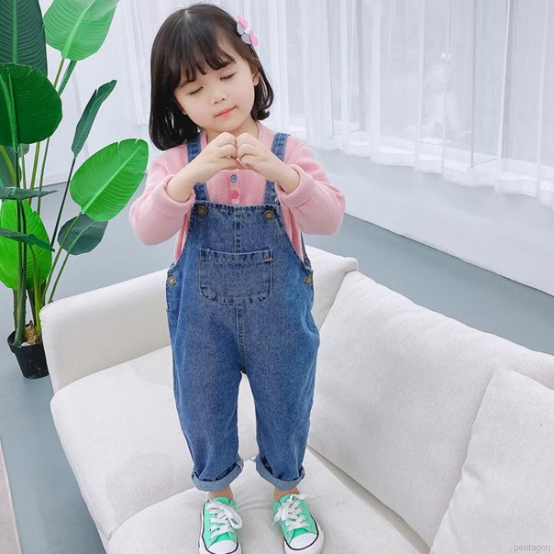 Quần Yếm Denim Cho Bé Gái
