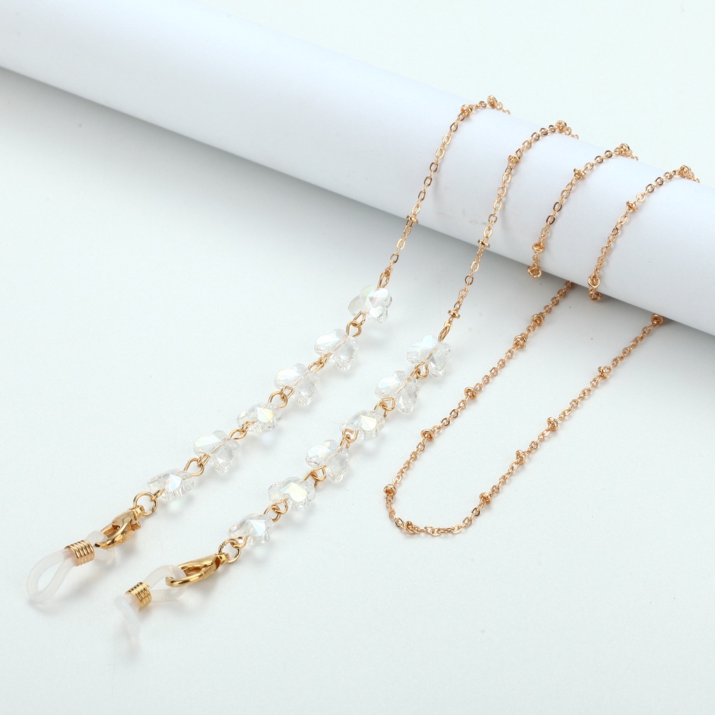 Fashion Glasses Chains Eyewear Accessories Reading Glasses Cords Sunglasses Lanyards Women Anti-lost Metal Crystal Beaded Eyeglasses Strap/Multicolor