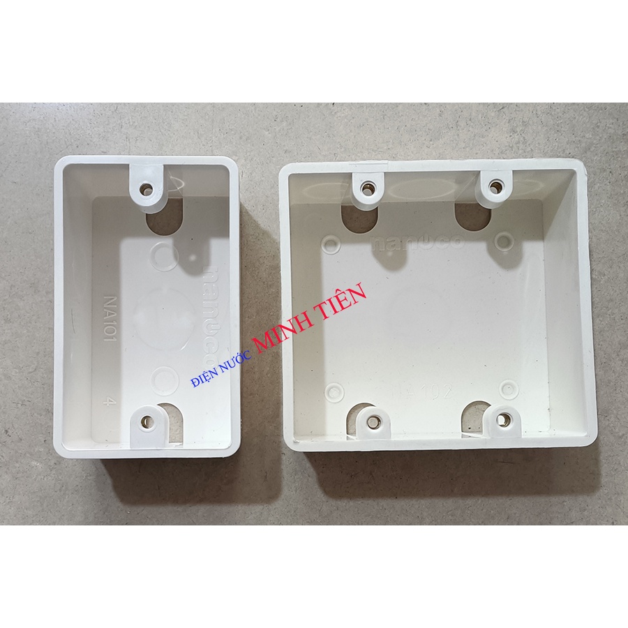 Hộp Đế Âm đơn NA101, đế âm đôi NA102, đế âm dùng cho CP tép  Nanoco
