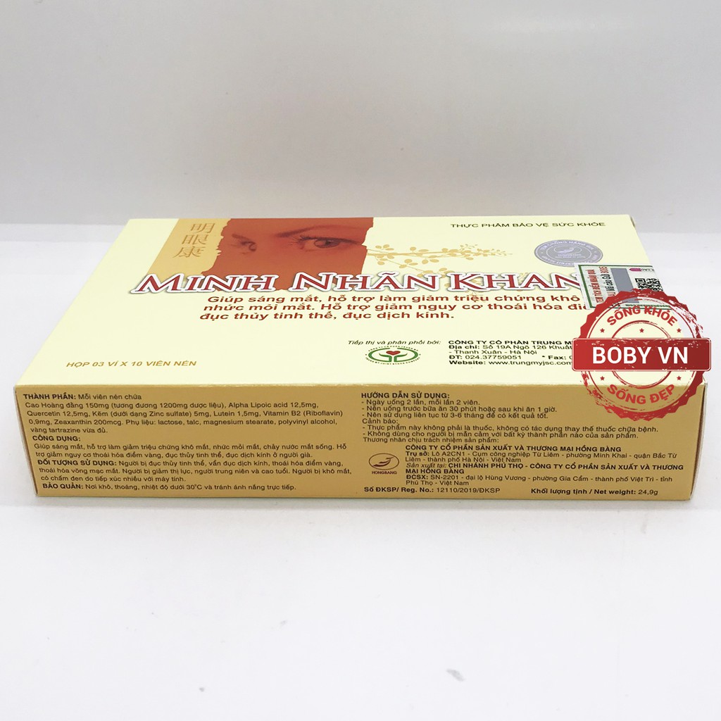 Minh Nhãn Khang giúp sáng mắt, giảm triệu chứng khô nhức mỏi mắt