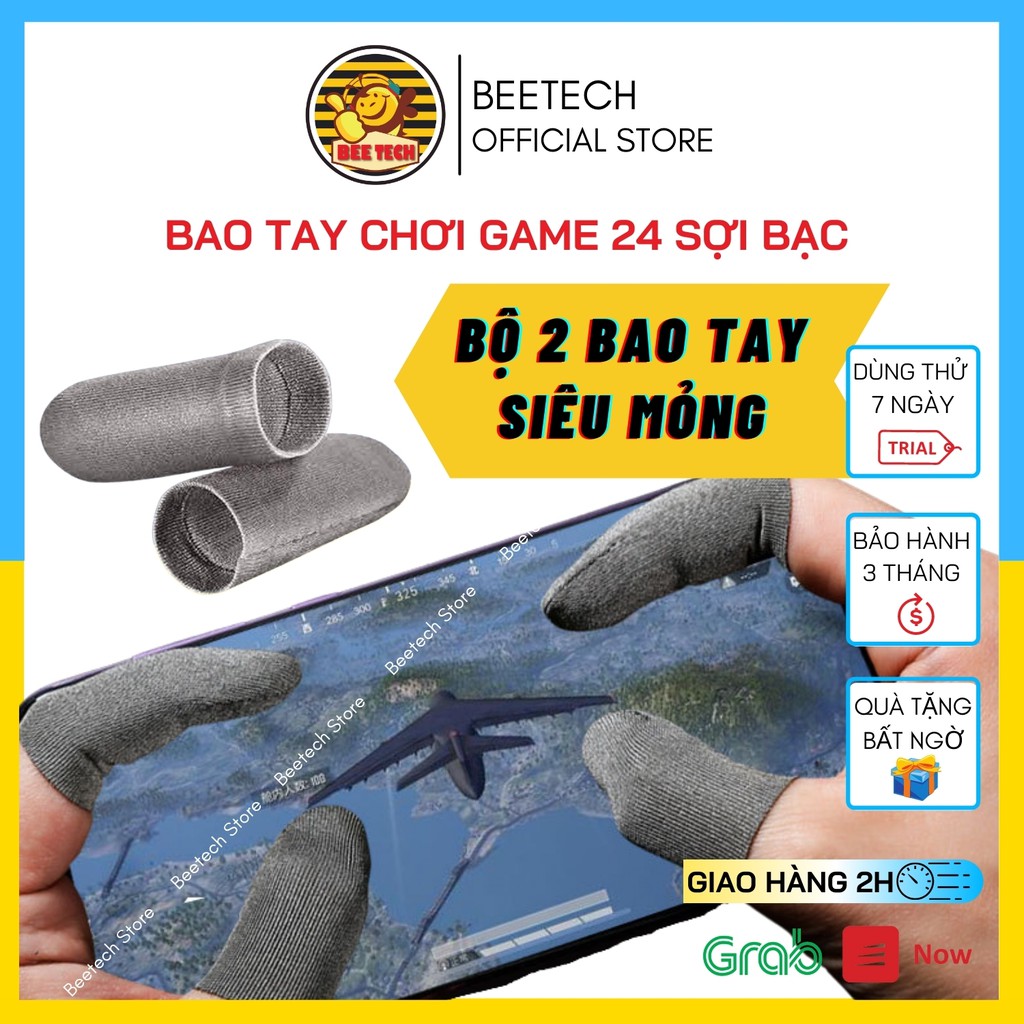 Bao tay chơi game siêu mỏng 24 sợi bạc, găng tay chống mồ hôi, độ nhạy cao - Beetech