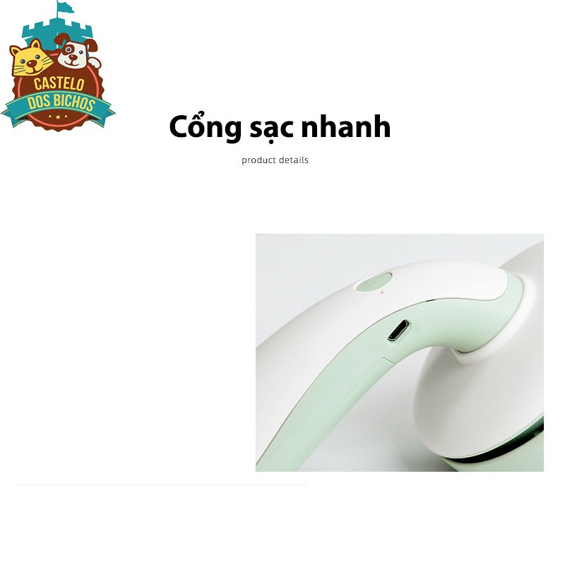 Máy hút bụi mini cầm tay, hút lông chó mèo tiện dụng trong văn phòng, oto, gia đình, tặng kèm đầu hút nhỏ và chổi quét